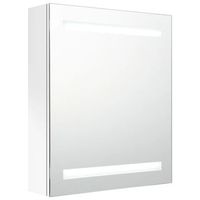 armario de bano  mueble de bano con espejo led blanco brillante 50x14x60 cm