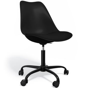 Silla De Oficina Con Ruedas- Silla De Escritorio Giratoria - Tulip Estructura Negra Negro