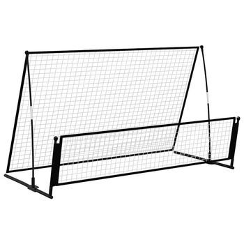 Portería De Fútbol Con Reboteador 2 En 1 Acero 202x104x120 Cm Vidaxl