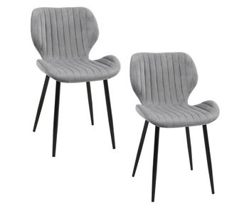 2x silla tapizada capitoné de terciopelo sj.17 gris