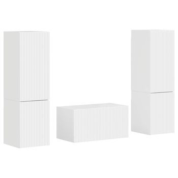 Conjunto De Mueble De Tv 5 Uds. Brillante Madera De Ingeniería Vidaxl