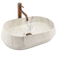 lavabo sobre encimera rea zoe marlo ovalado asimetrico beige 59 x 38 x 17 cm