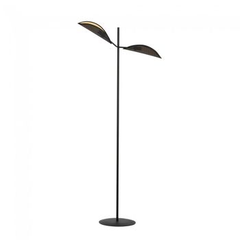 Lámpara de pie cano negro (2 luces)