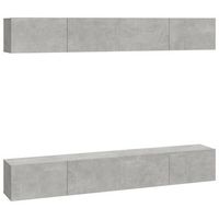 muebles de tv 4 piezas gris hormigon 100x30x30 cm