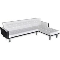 sofa cama en forma de l cuero sintetico blanco dimensiones con el reposapies delantero 218 x 158 x 69 cm vidaxl