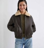 marella para mujer 2523446034200 bomber de piel scandio marron 42 casual