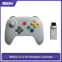 controlador inalambrico 8bitdo 64 24g para n64 original  analogue 3d  pc con windows gamepad retro de baja latencia gris
