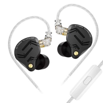 KZ-ZS12 PRO X 5BA+1DD Auriculares de ajuste con 12 controladores HiFi Bass In-Ear Monitor Auriculares con cable de 3,5 m