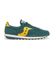 saucony para hombre s70884-11 zapatillas de piel trainer 80 verde 40 plano cordones casual