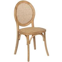 silla madera cedro natural con e spaldar y asiento de ratan