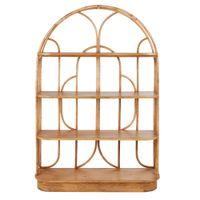 estanteria de mango macizo y ratan de 128 cm