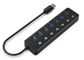 Gembird HUB USB 3.2 (Gen 1) de 7p c/ interruptores