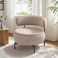 butaca de salon de lino metal homcom 81x82x73 cm beige