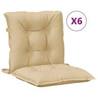 cojines silla respaldo bajo 6 ud tela beige melange 100x50x7 cm vidaxl