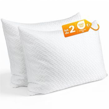 Juego De 2 Almohadas 50x70 Cm Konsoefuly, Almohada Ergonómica Híbrida, Efecto Refrescante, Absorbe La Humedad, Soporte Duradero Sin Deformarse