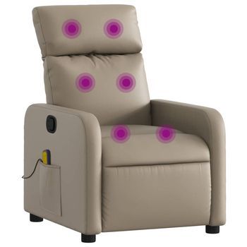 Sillón De Masaje | Sillón De Salón | Silla Reclinable Cuero Sintético Color Capuchino