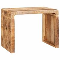 mesa auxiliar  mesa de apoyo marron 60 x 35 x 46 cm madera de mango maciza