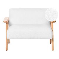 sofa infantil tapizado de boucle con reposabrazos para ninos pequenos blanco lalmo