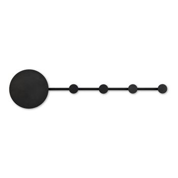 Aplique perchero led en metal negro 101cm
