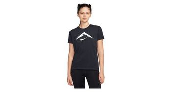Camiseta de manga corta nike dri fit trail logo  mujer  negro
