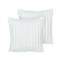 conjunto de 2 cojines decorativos tela suave 45 x 45 cm blanco rakya