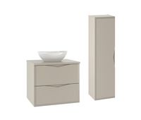 conjunto de muebles con lavabo individual 60cm y columna ellie cachemira