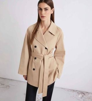 Marella para mujer. 2613021031200 Gabardina Mllumido beige (40), Casual, Algodón