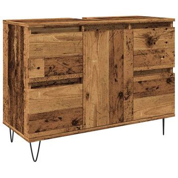 Mueble De Baño | Armario De Baño Madera De Ingeniería Envejecida 80x33x60 Cm