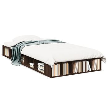 Estructura De Cama Madera De Ingeniería Roble Marrón 90x200 Cm Vidaxl