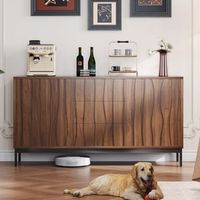 aparador - mueble para salon y cocina - mdf y pb - marron oscuro 150x40x80cm