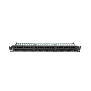 Patch Panel Lanberg PPU6-1048-B 1U 48 Puertos Cat6 Blindado Metal Negro