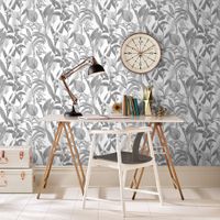 papel pintado botanical gris 1005x52cm