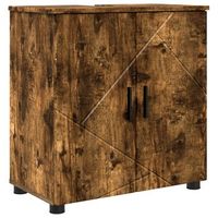 gabinete de bano roble ahumado 61 x 35 x 64 cm vidaxl