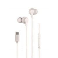 auriculares daewoo dw2016 con cable usb-c con microfono y control de volumen blancos