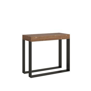 Consola Extensible 90x40/290 Cm Elettra Premium Estructura Abeto Teñido Antracita