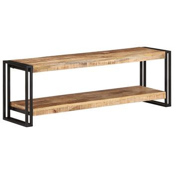 Mueble Para Tv De Madera Maciza De Mango Rugosa 120x30x40 Cm Vidaxl