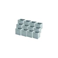 juego de 12 cestas plegables de tela verde salvia 27 x 27 x 27 cm