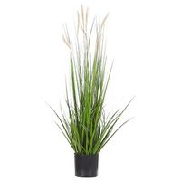 planta artificial cana en maceta material sintetico verde y negro 87 cm decoracion de hierba para interior reed plant - verde