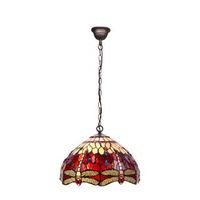colgante de techo tiffany mediano  cadena d 30cm serie belle rouge