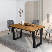 mesa comedor efecto madera roble 140x90x74cm