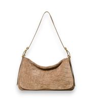 twinset para mujer 262td8140 bolso liliane de ante con estampado de cocodrilo beige osfa casual piel taupe