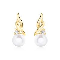 pendientes de oro 14 quilates con perlas y diamantes