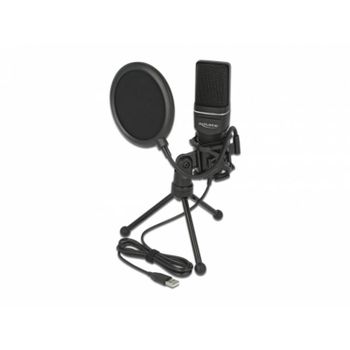 Micrófono DeLOCK 66331 USB cardioide con filtro pop y soporte antideslizante
