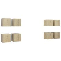 muebles de pared para tv 8 uds color roble sonoma 305x30x30cm vidaxl
