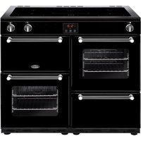 belling kensington 100ei electric induction range cooker - black  chrome black