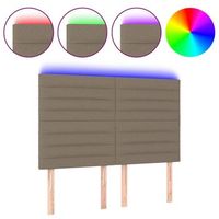 cabecero cama con luces led  panel de cabecera tela gris taupe 144x5x118128 cm