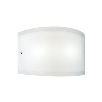 Aplique Lecce De Cristal Blanco Satinado 35x12cm, 1 Luz E27 Max 42w, Ip20, Aplique Y Estructura De Metal Con Detalles Cromados, Bombilla No Incluida