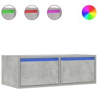 mueble de tv con luces led gris hormigon 75x355x25 cm vidaxl