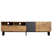 mueble de tv mdf urban meuble 180x38x50 cm - roble y antracita