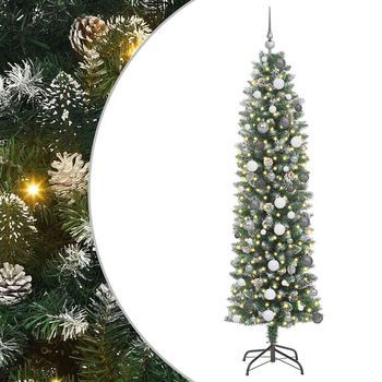 Árbol Navideño Artificial Delgado Con 300 Led Verde Y 210 Cm Vidaxl